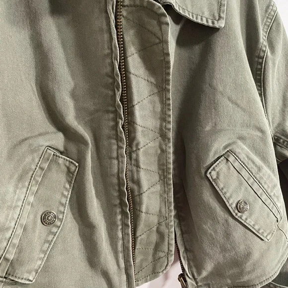 Sam Edelman Cropped Moto Jacket XS -army green - Picture 9 of 15